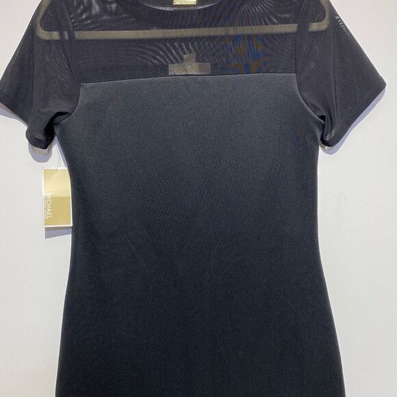 Michael Michael Kors Women's Mesh Short Sleeve Sheath Dress Black Size XS NWT - Picture 7 of 9